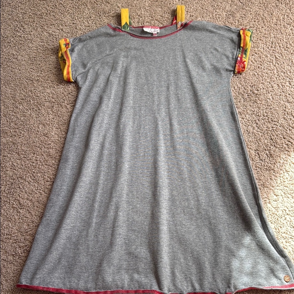 Matilda Jane Gray Dress with Colorful Trim